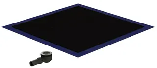sanibel-Duschfläche PLAN A19 Typ R HDPS/ Mineralwerkstoff 900x900x45mm Graphit