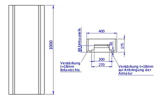 sanibel-EPS-Anbaumodul A19 Armaturen- stele Badewanne freisteh. 400x1000x175mm – Bild 2