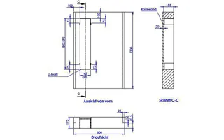 sanibel-EPS-Anbaumodul A19 WC-Schamwand f. sanibel WC-Einbaumodul 800x1200x175mm – Bild 2