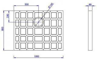 sanibel-HDPS-Unterbauelement PLAN A19 1000x800x80mm 1-teilig 1 Montagekleber – Bild 2