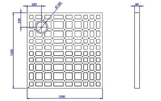 sanibel-HDPS-Unterbauelement PLAN A19 1200x1200x80mm 1-teilig 2 Montagekleber – Bild 2