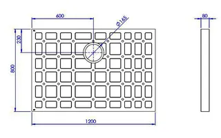 sanibel-HDPS-Unterbauelement PLAN A19 1200x800x80mm 1-teilig 1 Montagekleber – Bild 2