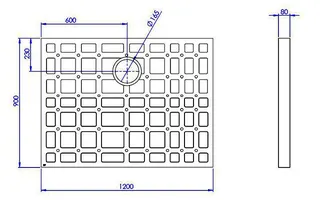 sanibel-HDPS-Unterbauelement PLAN A19 1200x900x80mm 1-teilig 2 Montagekleber – Bild 2