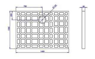 sanibel-HDPS-Unterbauelement PLAN A19 1400x1000x80mm 1-teilig 2 Montagekleber – Bild 2