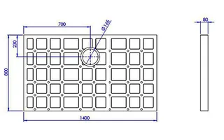 sanibel-HDPS-Unterbauelement PLAN A19 1400x800x80mm 1-teilig 2 Montagekleber – Bild 2