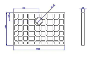 sanibel-HDPS-Unterbauelement PLAN A19 1400x900x80mm 1-teilig 2 Montagekleber – Bild 2