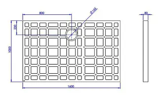 sanibel-HDPS-Unterbauelement PLAN A19 1600x1000x80mm 1-teilig 2 Montagekleber – Bild 2
