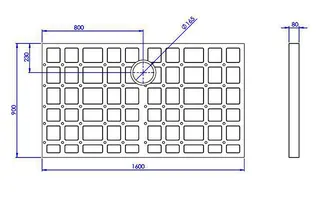 sanibel-HDPS-Unterbauelement PLAN A19 1600x900x80mm 1-teilig 2 Montagekleber – Bild 2