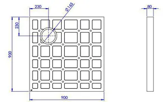 sanibel-HDPS-Unterbauelement PLAN A19 900x900x80mm 1-teilig 1 Montagekleber – Bild 2