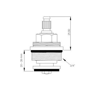 sanibel-Innenoberteil aus Messing DN 20 (3/4") universal – Bild 2