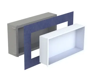 sanibel-Montagebox Wandnische m. Rahmen A19 600x300x120mm Mineralwerkstoff weiß