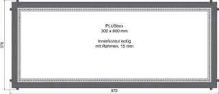 sanibel-Montagebox Wandnische m. Rahmen A19 800x300x120mm Mineralwerkstoff weiß – Bild 2