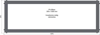 sanibel-Montagebox Wandnische rahmenlos A19 1000x300x120mm Mineralwerkstoff weiß – Bild 2