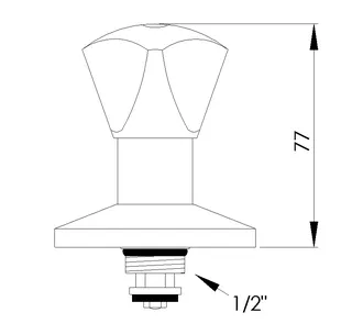 sanibel-Oberteil a. Messing DN 15 (1/2") für UP-Ventile Dreikanthaubengriff blau – Bild 2