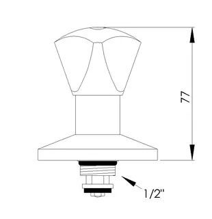 sanibel-Oberteil a. Messing DN 15 (1/2") für UP-Ventile Dreikanthaubengriff rot – Bild 2