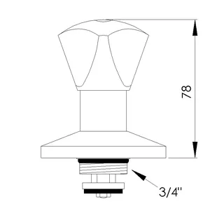 sanibel-Oberteil a. Messing DN 20 (3/4") für UP-Ventile Dreikanthaubengriff rot – Bild 2