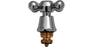 sanibel-Oberteil aus Messing DN 15 (1/2") mit Nostalgriff Markierung rot