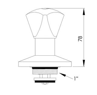 sanibel-Oberteil aus Messing DN 25 (1") für UP-Ventile Dreikanthaubengriff blau – Bild 2
