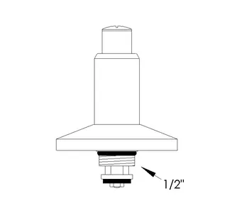 sanibel-Steckschlüssel-Oberteil aus Messing DN 15 (1/2") für UP-Ventile – Bild 2