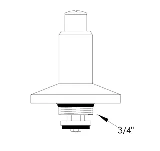 sanibel-Steckschlüssel-Oberteil aus Messing DN 20 (3/4") für UP-Ventile – Bild 2