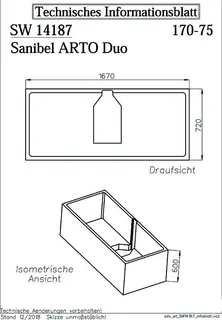sanibel-Wannenträger für ARTO Quaryl- Badewanne Duo A18 1700x750mm – Bild 2