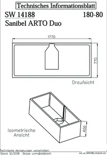 sanibel-Wannenträger für ARTO Quaryl- Badewanne Duo A18 1800x800mm – Bild 2