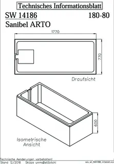 sanibel-Wannenträger für ARTO Quaryl- Badewanne Solo A18 1800x800mm – Bild 2