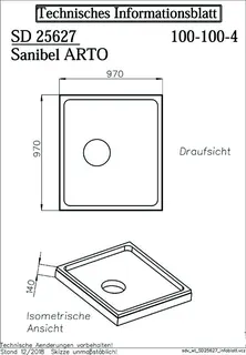 sanibel-Wannenträger für ARTO Quaryl- Duschwanne A18 1000x1000x40mm – Bild 2