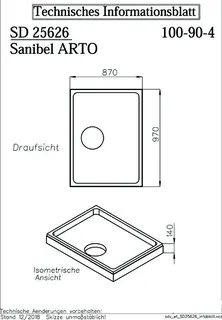 sanibel-Wannenträger für ARTO Quaryl- Duschwanne A18 1000x900x40mm – Bild 2