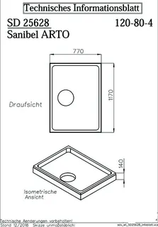 sanibel-Wannenträger für ARTO Quaryl- Duschwanne A18 1200x800x40mm – Bild 2