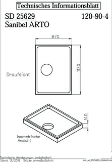 sanibel-Wannenträger für ARTO Quaryl- Duschwanne A18 1200x900x40mm – Bild 2