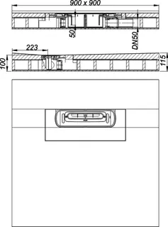 Schallsch.-Duschelement DallFlex Floor D, DN 50, 0,9 x 0,9 m – Bild 4