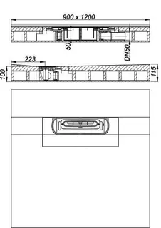 Schallsch.-Duschelement DallFlex Floor D, DN 50, 0,9 x 1,2 m – Bild 3