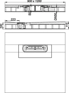 Schallsch.-Duschelement DallFlex Floor D, DN 50, 0,9 x 1,2 m – Bild 4