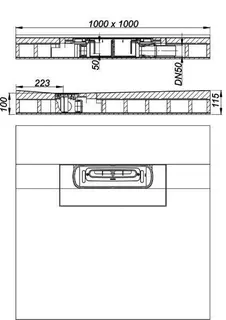 Schallsch.-Duschelement DallFlex Floor D, DN 50, 1 x 1 m – Bild 3