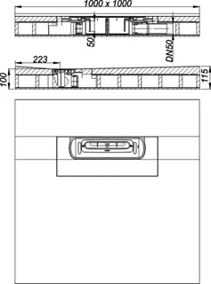 Schallsch.-Duschelement DallFlex Floor D, DN 50, 1 x 1 m – Bild 4