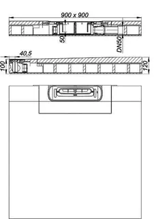 Schallsch.-Duschelement DallFlex Wall, DN 50, 0,9 x 0,9 m – Bild 3