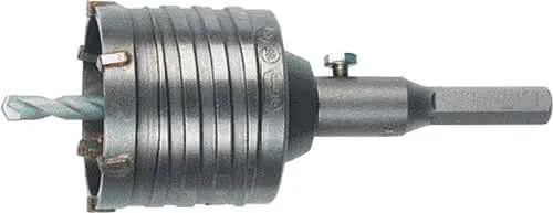 Schlagbohrkrone D.68mm Gesamt-L.120mm f.Steckd.6-KT.-Schaft HELLER