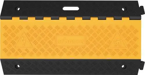 Schlauch- u.Kabelbrücke L900xB500xH70mm Gum.schwarz/gelb 3 Kanäle