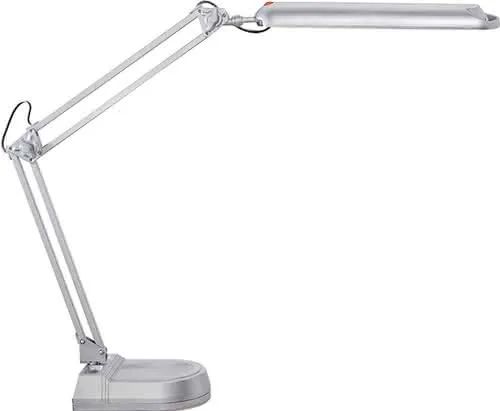 Schreibtischlampe Metall/Ku.silber H.max.450mm m.Standfuß m.LED
