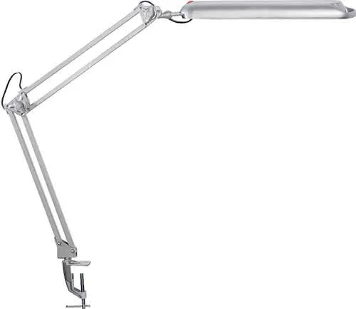 Schreibtischlampe Metall/Ku.silber H.max.450mm m.Tischklemme m.LED