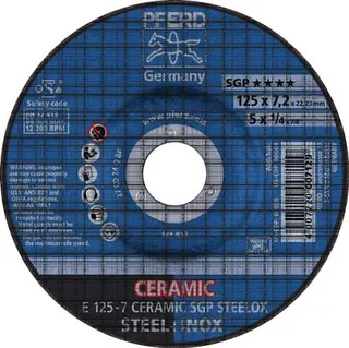 Schruppscheibe CERAMIC SGP STEELOX D180xS7mm gekr.STA Bohr.22,23mm PFERD