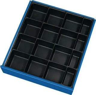Schubladenunterteilungsmaterial Front-H.60-90mm Kleinteileeinsatz 16