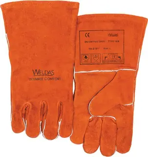 Schweißerhandschuhe Gr.L (9) rot Rindspa ltleder EN 388,EN 12477 WELDAS