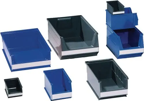 Sichtlagerkasten L500/450xB310xH200mm PE blau LOCKWEILER