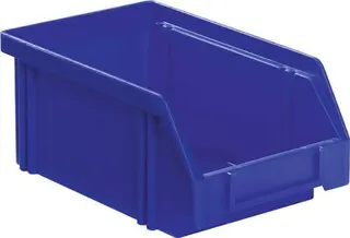 Sichtlagerkasten L160/140xB105xH75mm PS blau LA-KA-PE