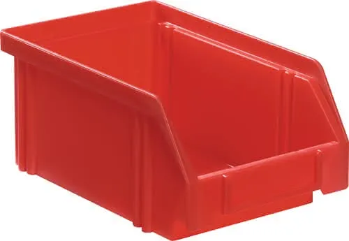 Sichtlagerkasten L160/140xB105xH75mm PS rot LA-KA-PE