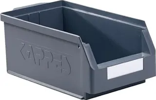 Sichtlagerkasten L350xB200xH150mm PE grau KAPPES