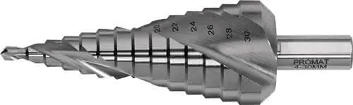 Stufenbohrer Bohrber.4-30mm HSS Spiralnut Z.2 Stufen 14 PROMAT