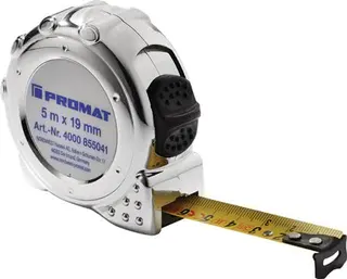 Taschenrollbandmaß L.8m B.25mm mm/cm EG II Ku.CR PROMAT